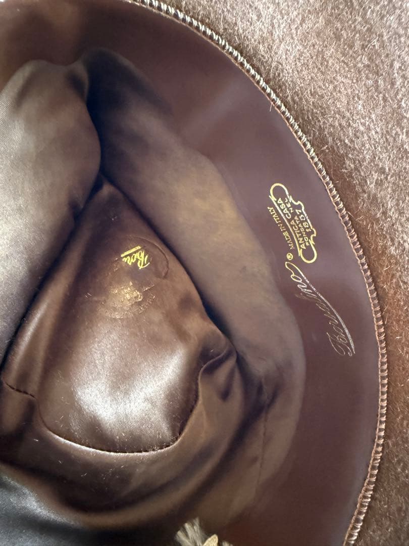Borsalino ブラウン ウールフェルトハット 箱付き