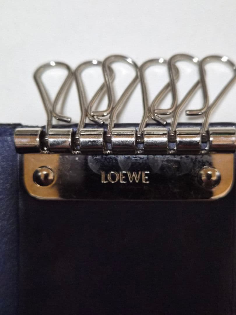 直営店購入ロエベ　キーケース　リネン　ネイビー　LOEWE　送料込み