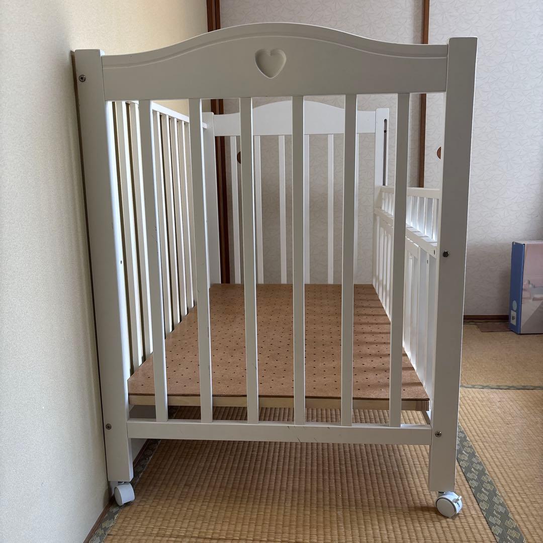 ベビーベッド NEWプロヴァンス キャスター付き 木製 国産 木製ベビーベッド