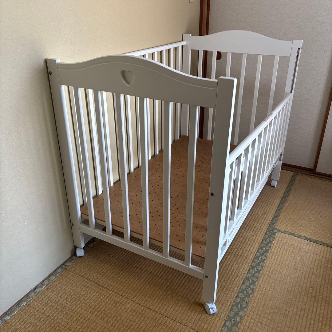 ベビーベッド NEWプロヴァンス キャスター付き 木製 国産 木製ベビーベッド