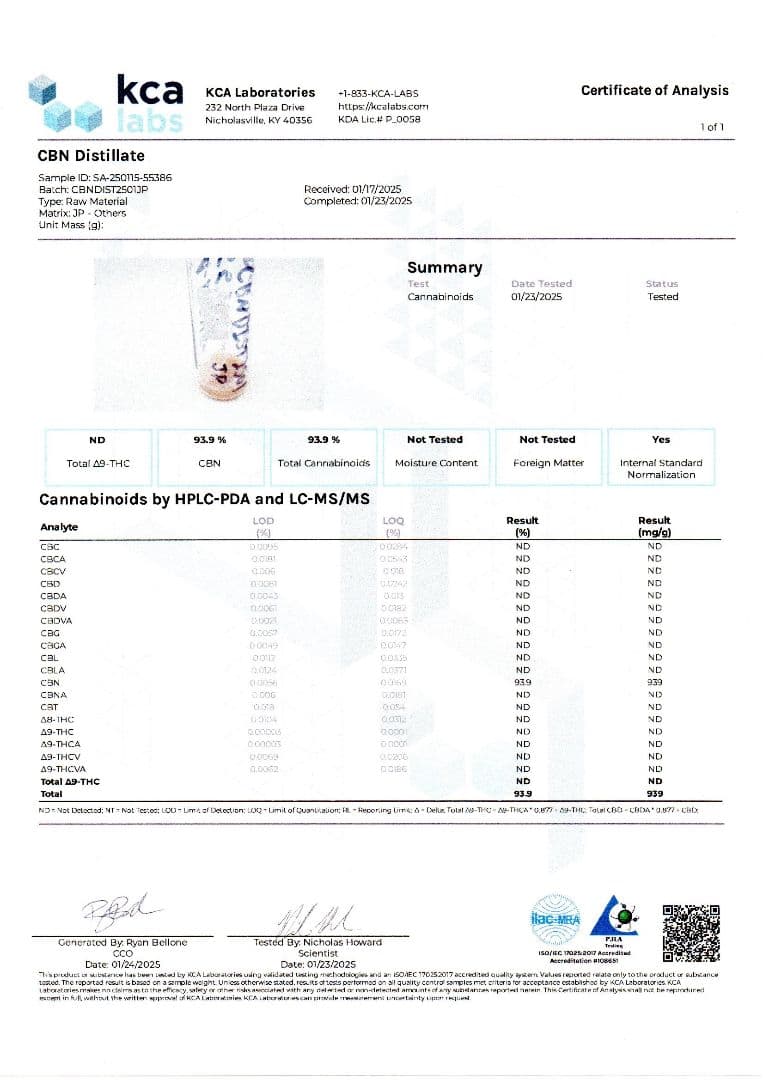 【専用】【100G】CBN ディストレート原料 CBD