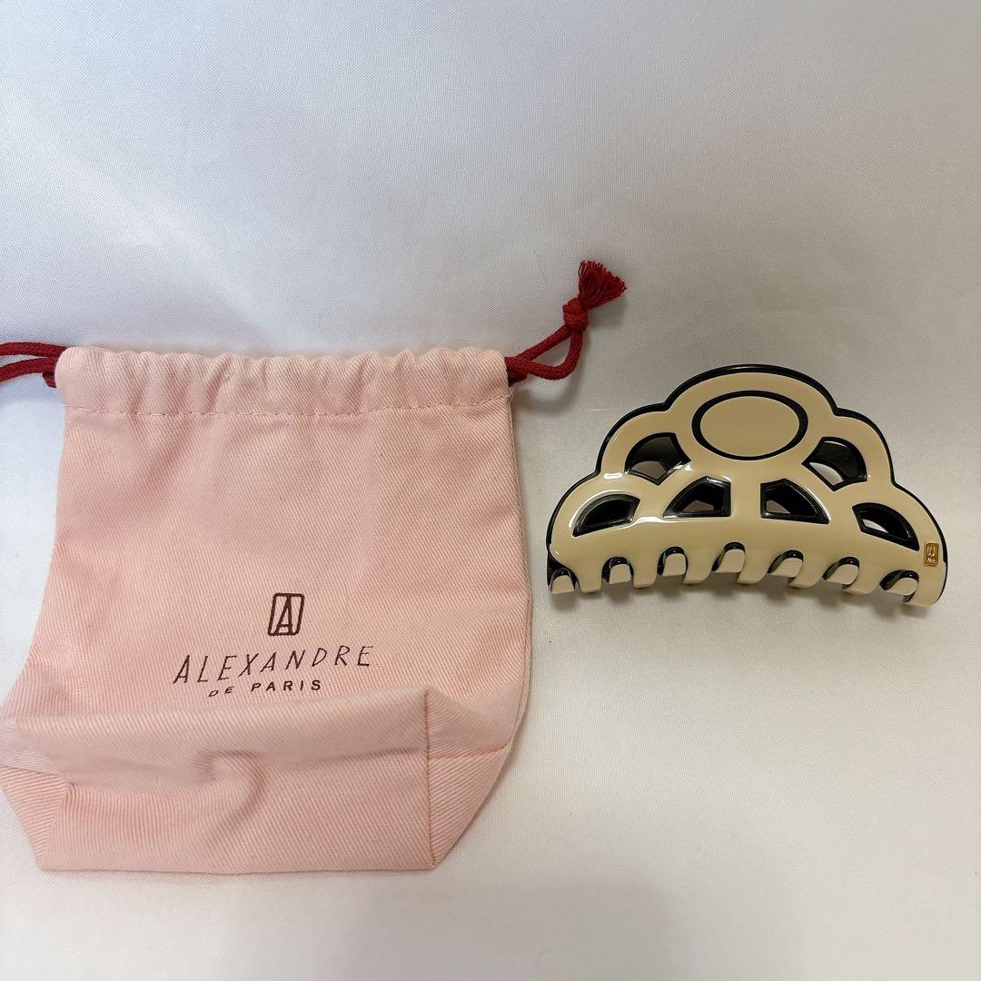 【美品】アレキサンドル ドゥ パリ リズレ ヘアクリップ シャンデリア ホワイト