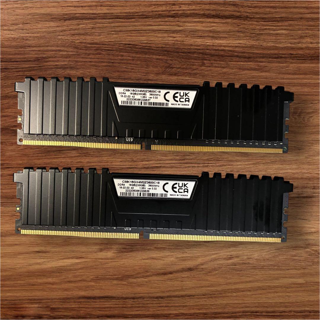 【動作確認済み】Corsair DDR4 3600 16GB(8GB×2)