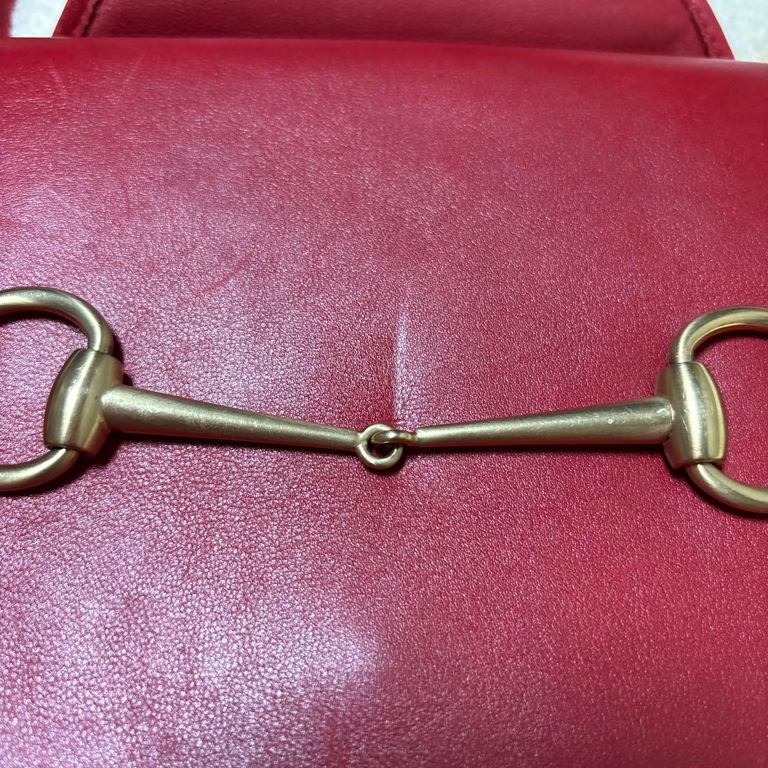 グッチ　GUCCI オールドグッチ　ホースビット　ボディバッグ　赤　本物