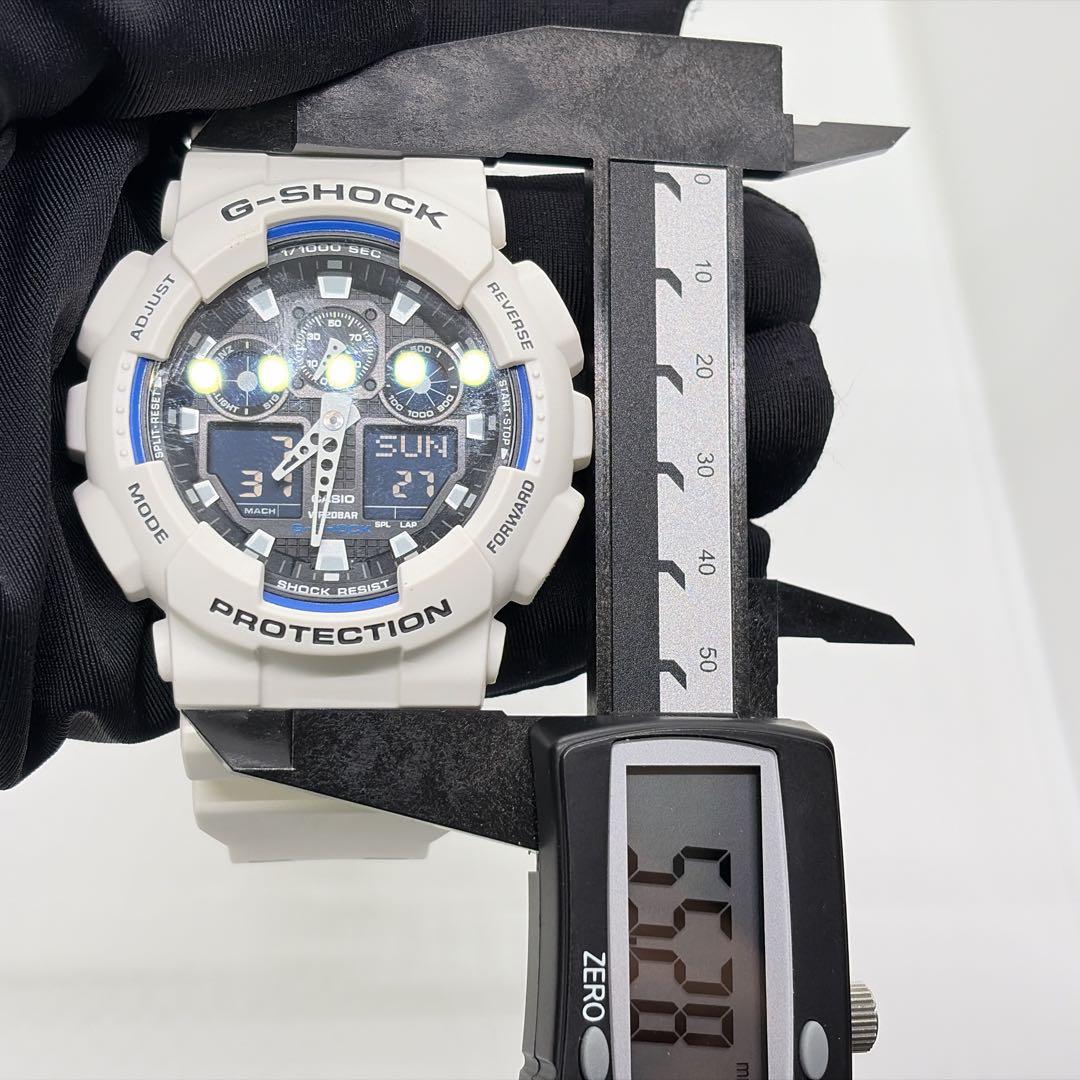 【稼働品】カシオ Gショック 電波ソーラー メンズ腕時計 クロノグラフ ホワイト