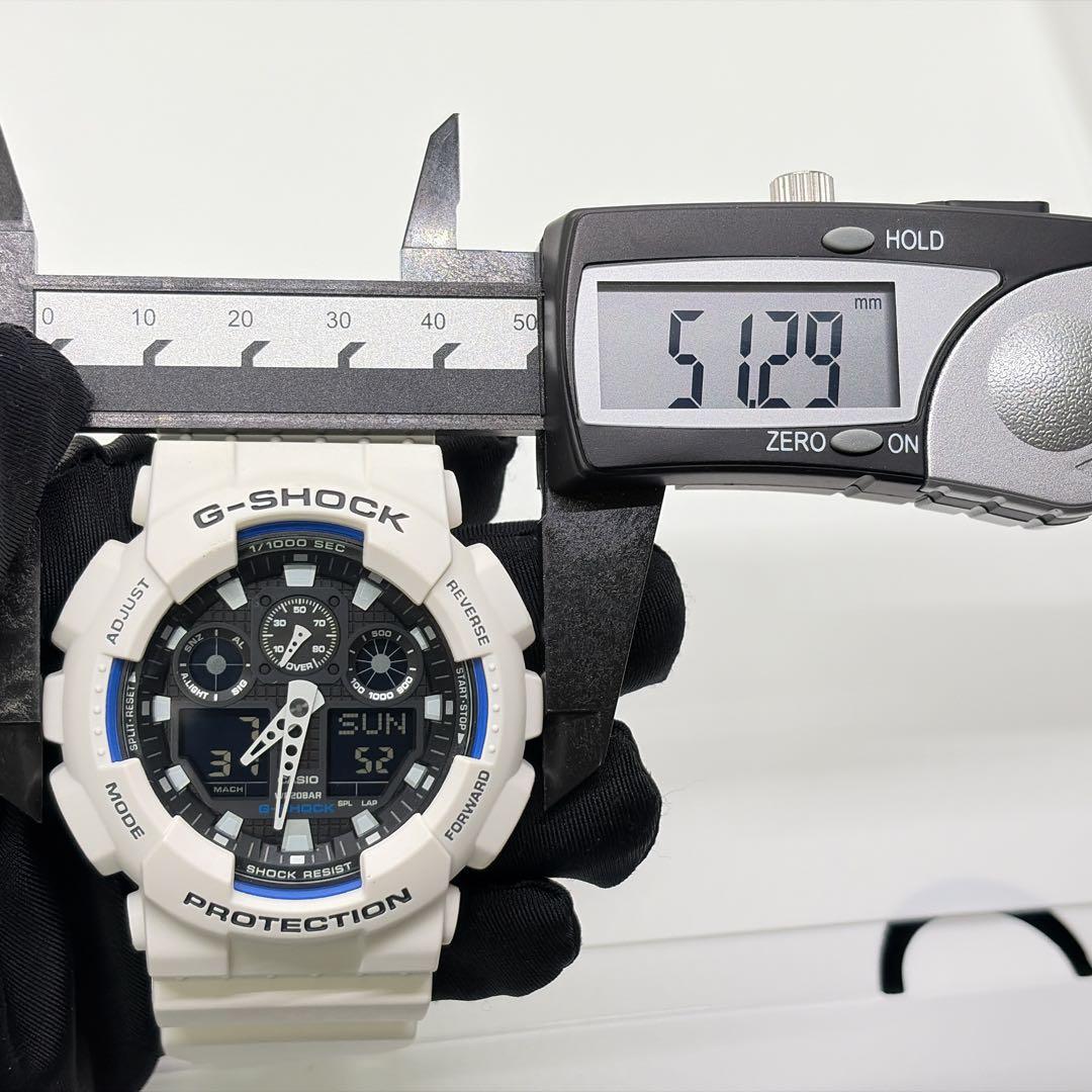 【稼働品】カシオ Gショック 電波ソーラー メンズ腕時計 クロノグラフ ホワイト