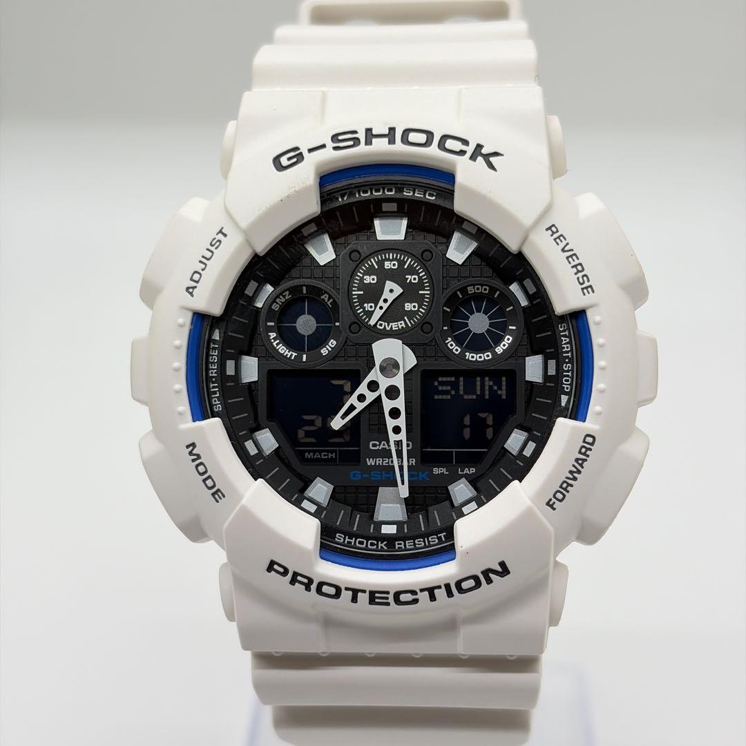 【稼働品】カシオ Gショック 電波ソーラー メンズ腕時計 クロノグラフ ホワイト