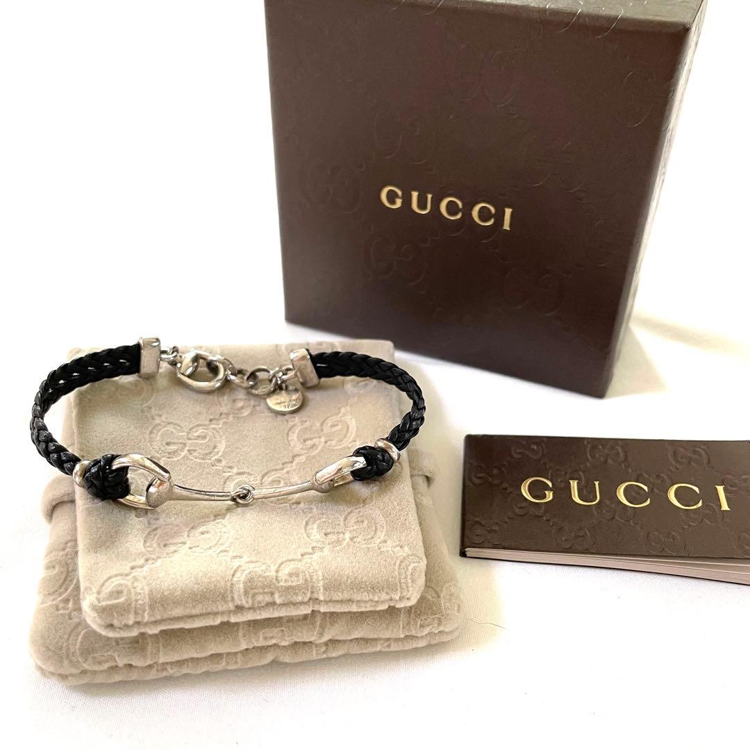 GUCCIブレスレット　シルバー925 ホースビット柄　ショップカード付き