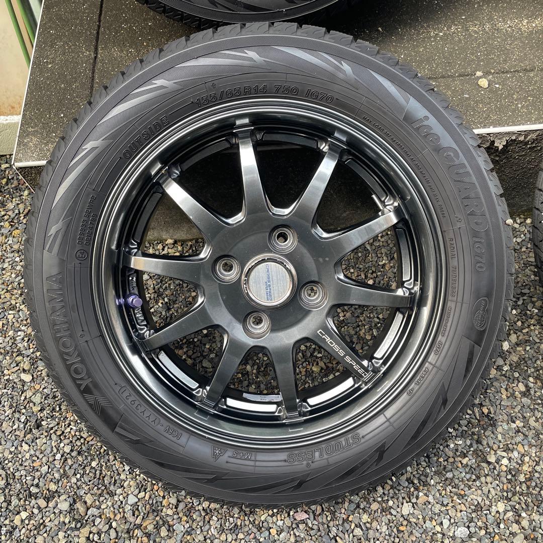 ヨコハマアイスガードIG70 155/65/14 21年製　アルミホイールセット