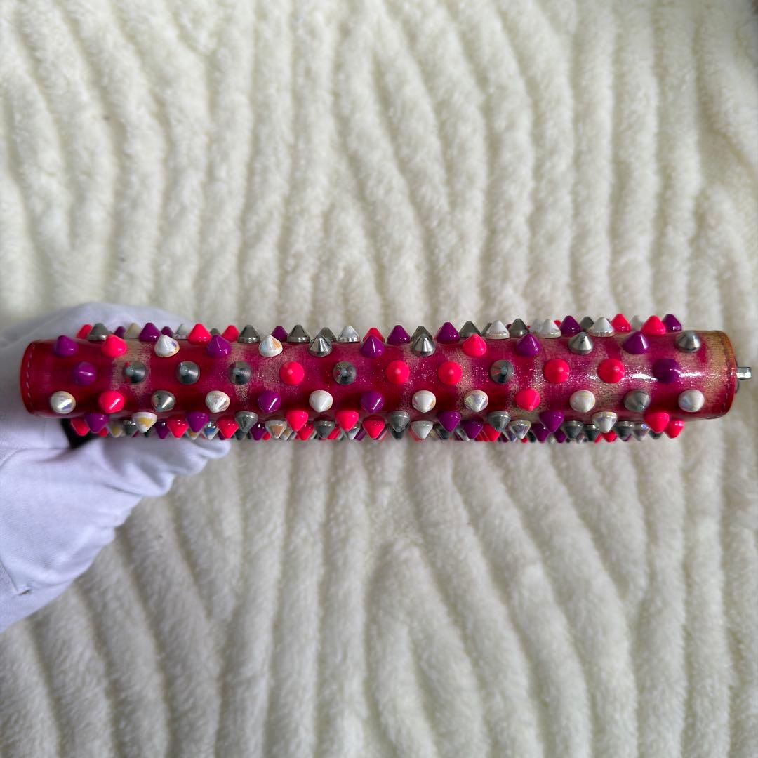 ✨️美品✨️ルブタン 長財布 パネトーネ ラウンドジップ マルチカラー ピンク