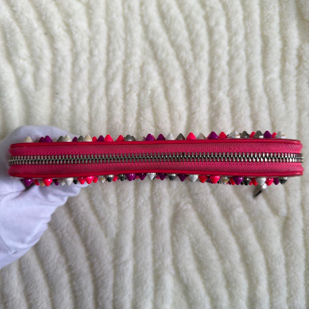 ✨️美品✨️ルブタン 長財布 パネトーネ ラウンドジップ マルチカラー ピンク