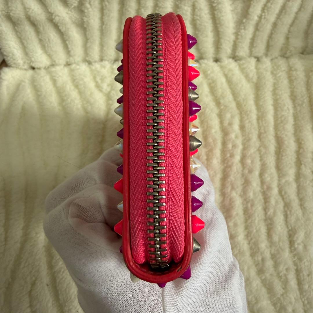 ✨️美品✨️ルブタン 長財布 パネトーネ ラウンドジップ マルチカラー ピンク