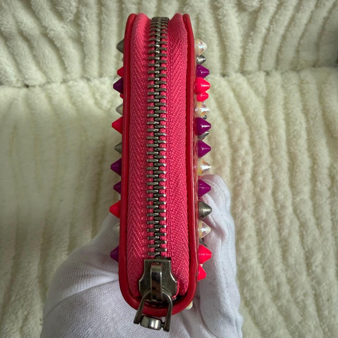 ✨️美品✨️ルブタン 長財布 パネトーネ ラウンドジップ マルチカラー ピンク