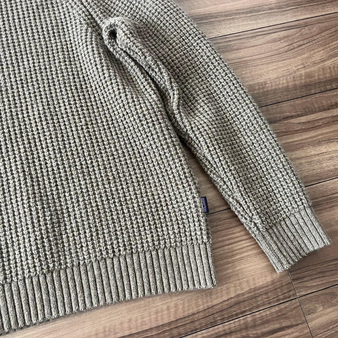 【希少・美品】パタゴニア クルーネック ウールセーター L ワッフル ニット