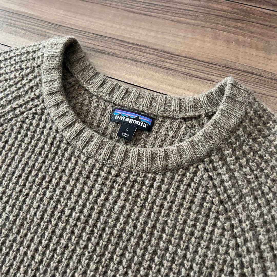 【希少・美品】パタゴニア クルーネック ウールセーター L ワッフル ニット