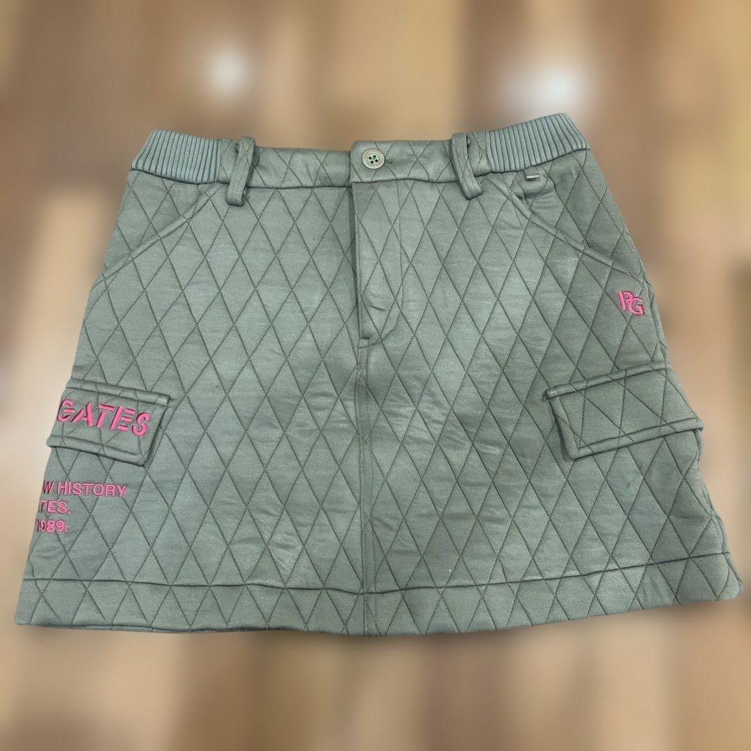 パーリーゲイツ　キルテイングスカート　カーキ