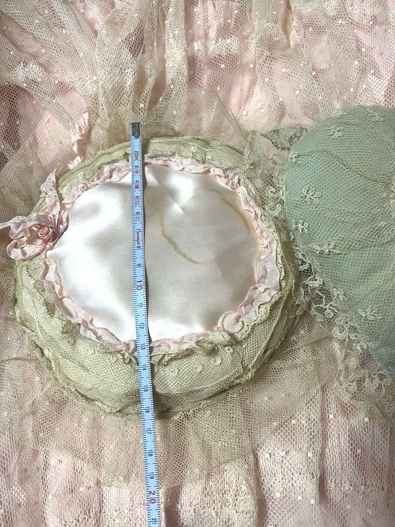 お値下げ　アンティーク　ハート　クッション レース　ドット　ピンク　セット