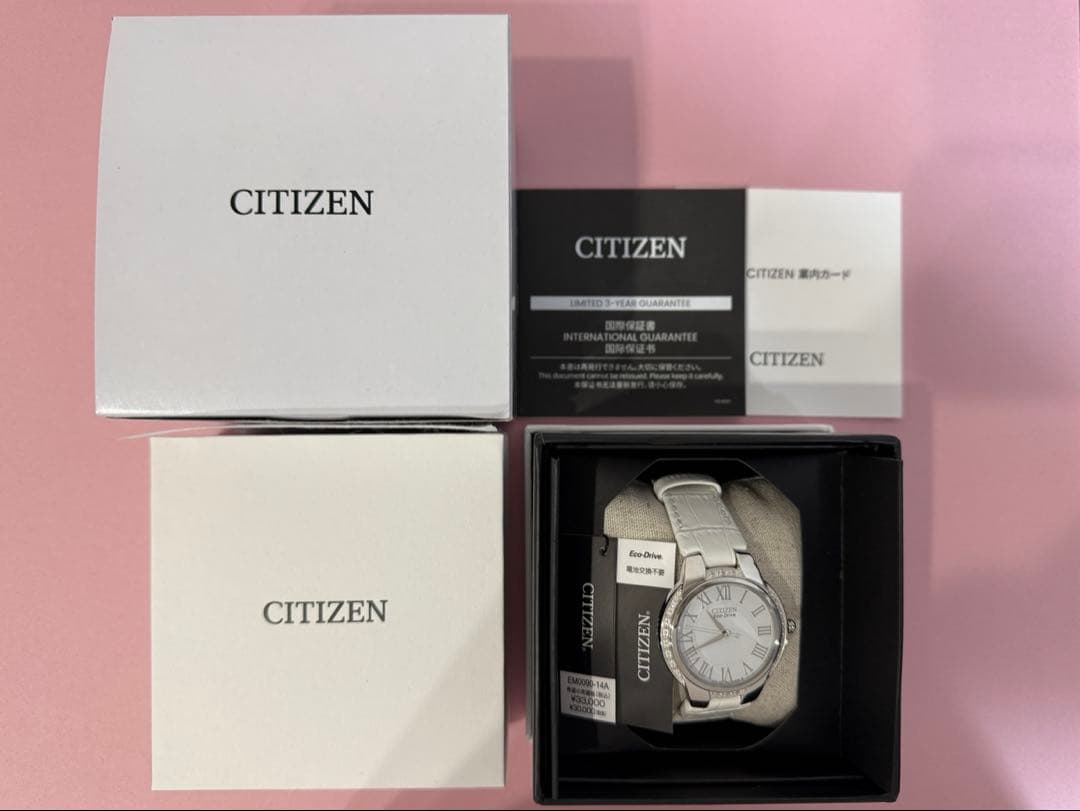 シチズン CITIZEN エコドライブ ホワイト ダイヤ 腕時計