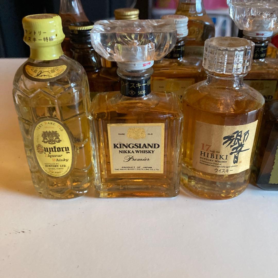 ウイスキーミニチュアボトルコレクション（ニッカ、響17年等）　ブランデー含む