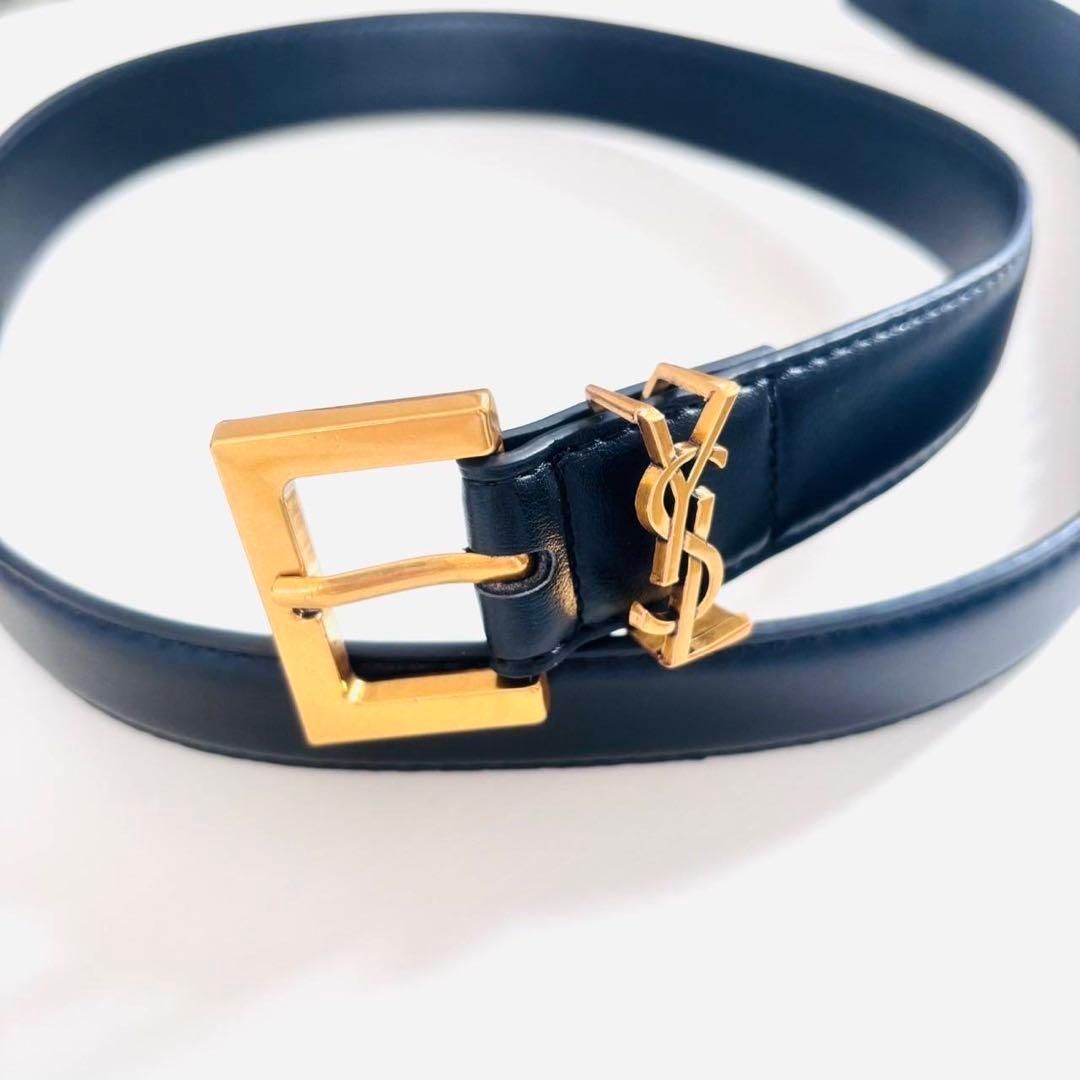 YSL ゴールド ロゴ ベルト レザー