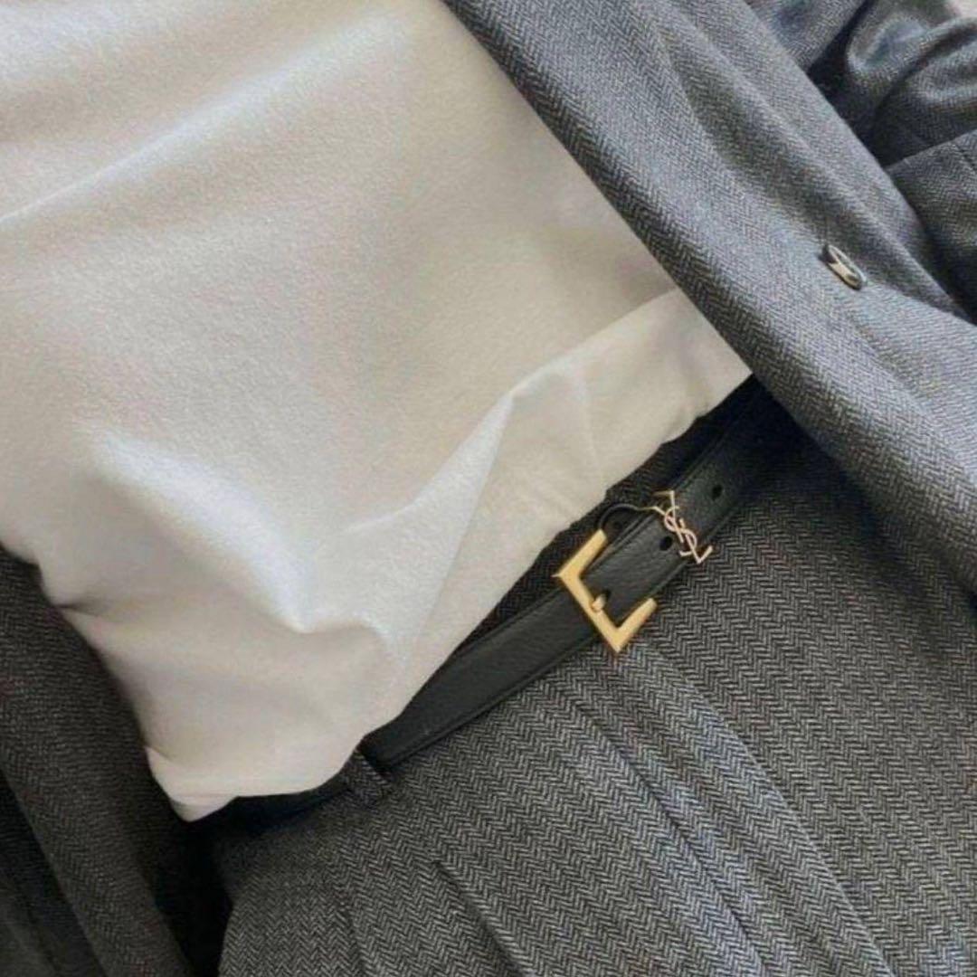 YSL ゴールド ロゴ ベルト レザー