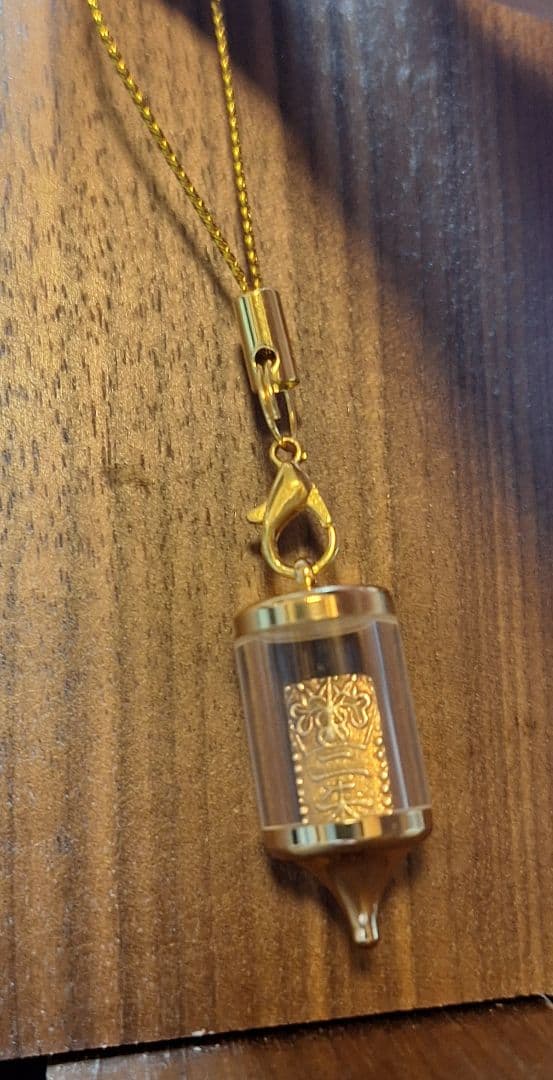 最終値下げ　金 天保二朱金 透明円筒 ストラップ 古銭 アンティーク