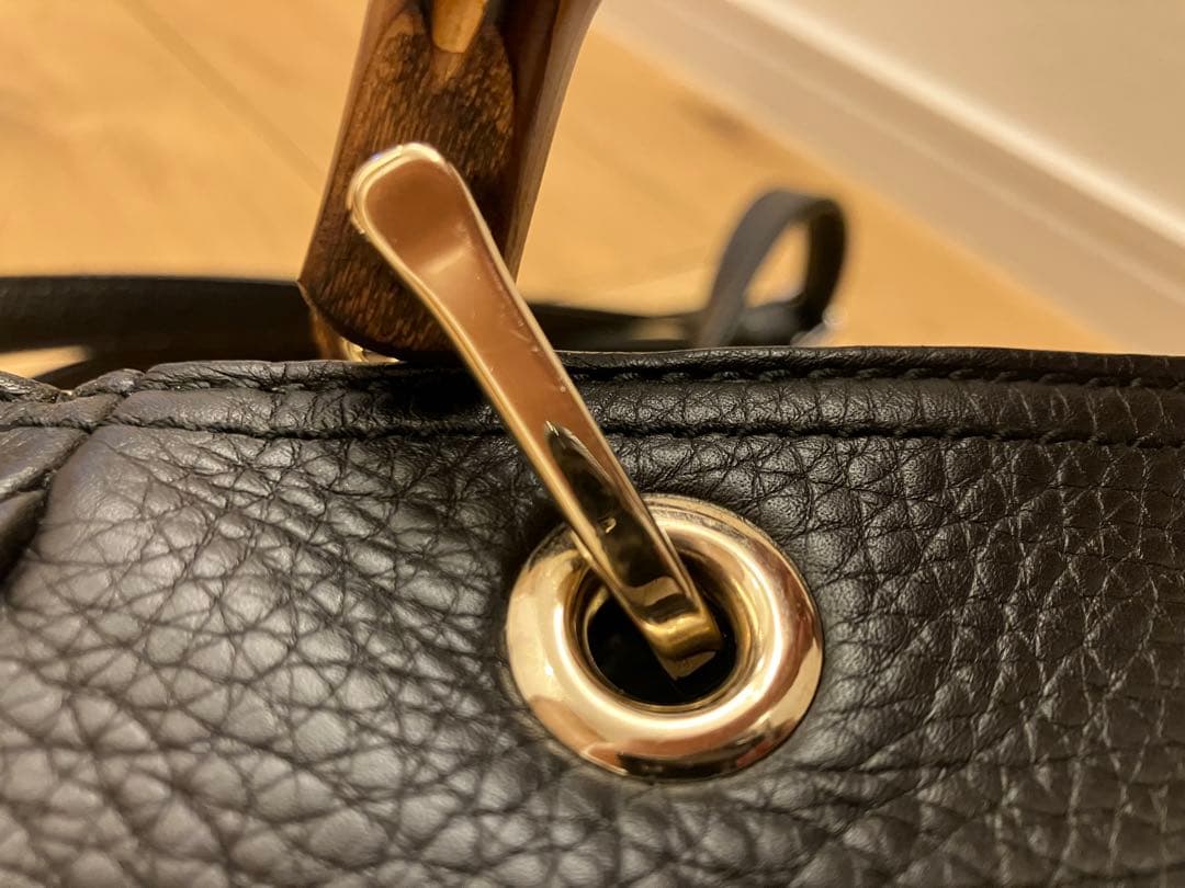 GUCCI バンブー ショッパー ハンドバッグ ブラック