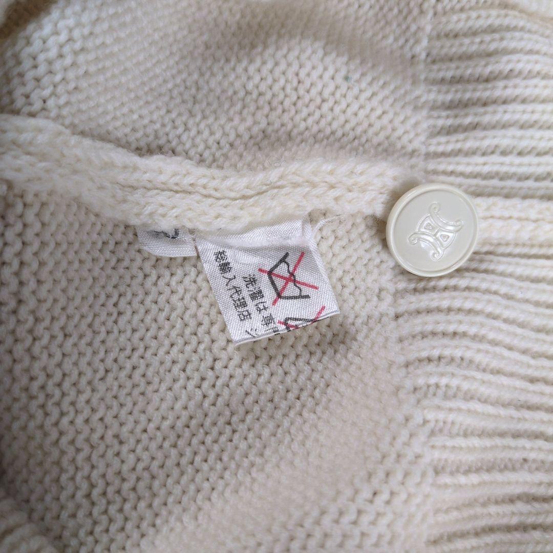 【美品】OLD CELINE フラワー 刺繍 トリオンフボタン カーディガン