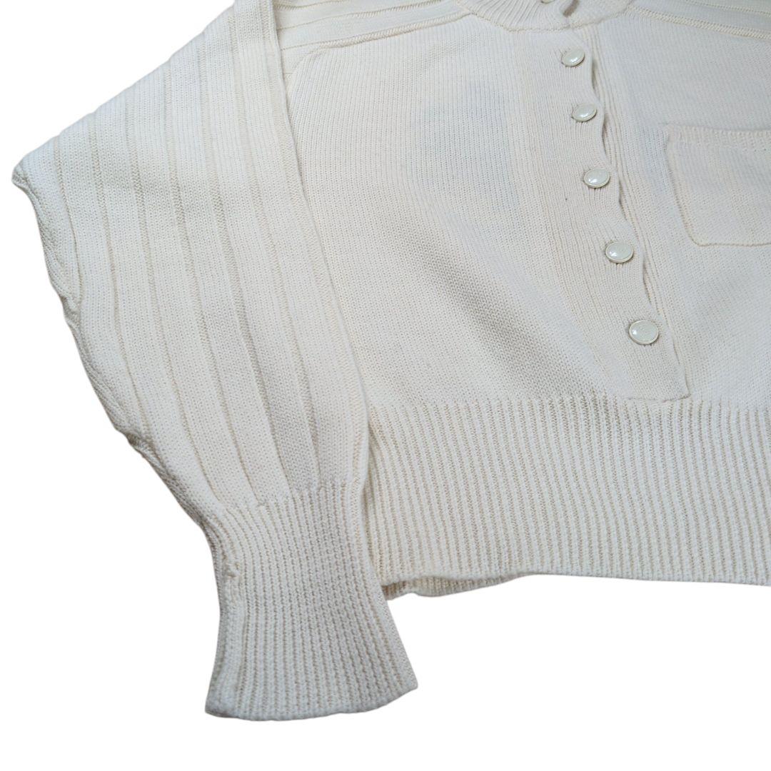 【美品】OLD CELINE フラワー 刺繍 トリオンフボタン カーディガン