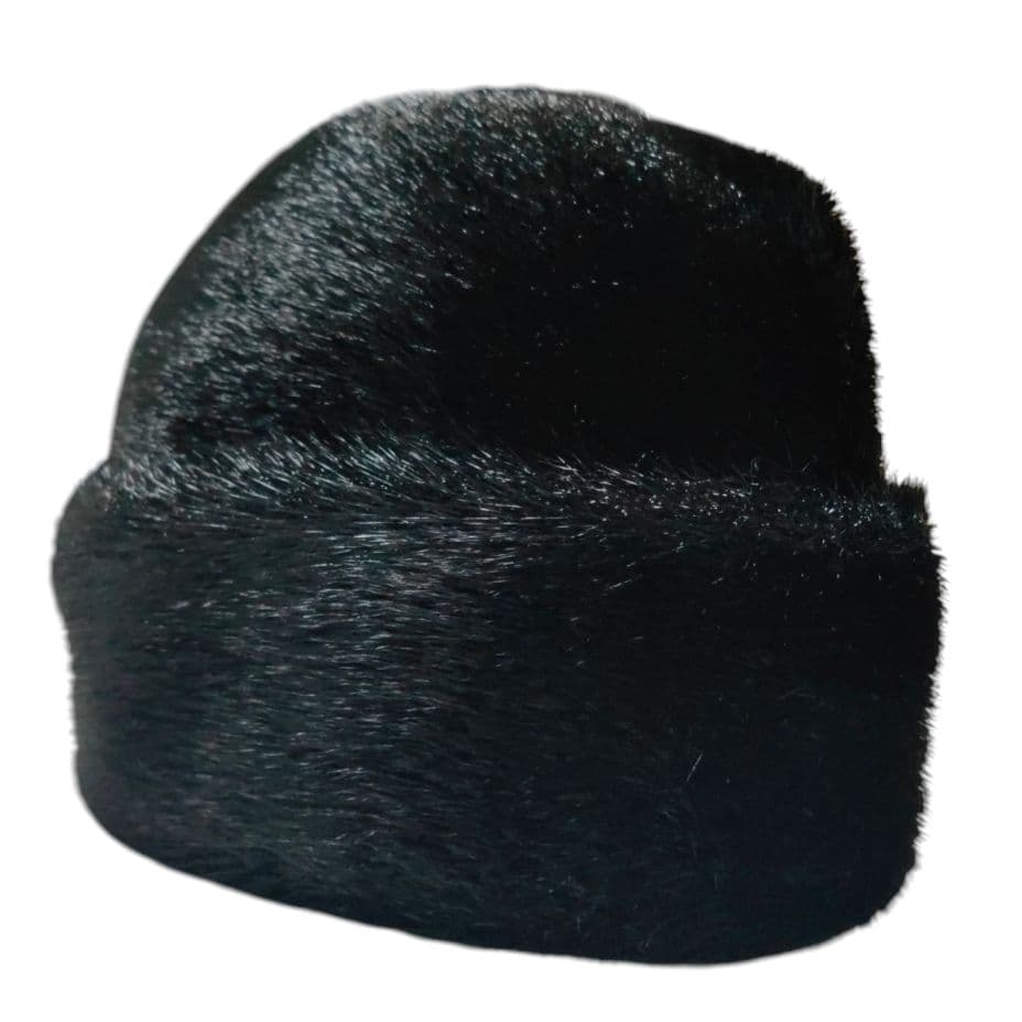 Wigens Seal本革 アザラシ毛皮 帽子 キャップ メンズ レディース 黒