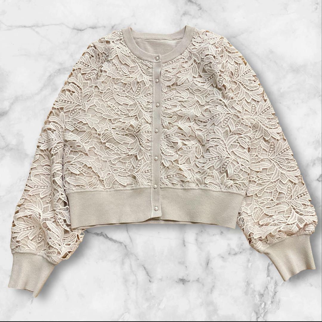 karico ！ANAYI アナイ　総レース カーディガン