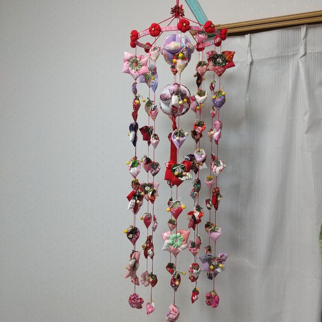 10連 102個 艶やか♪華やか♪ちりめん細工 つるし飾り 80cm