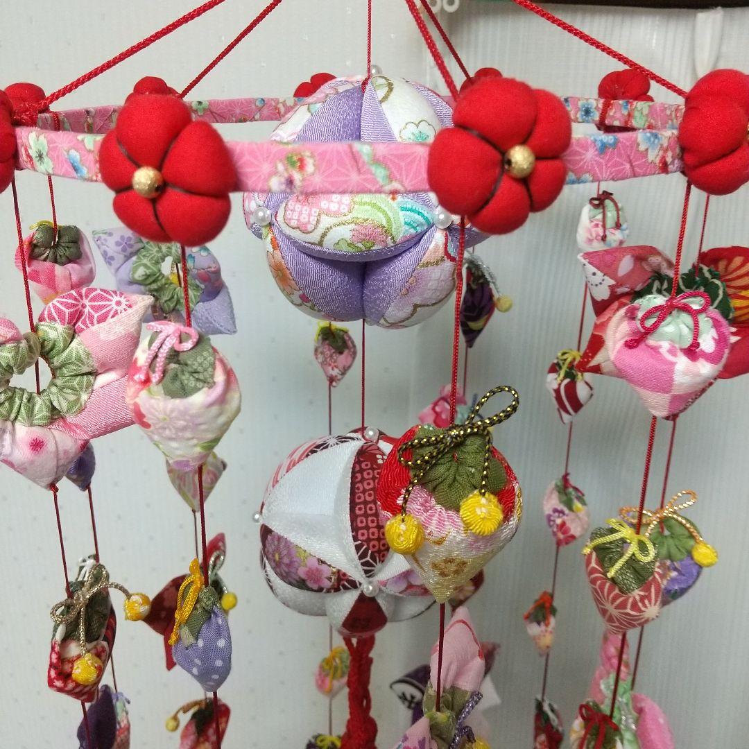 10連 102個 艶やか♪華やか♪ちりめん細工 つるし飾り 80cm