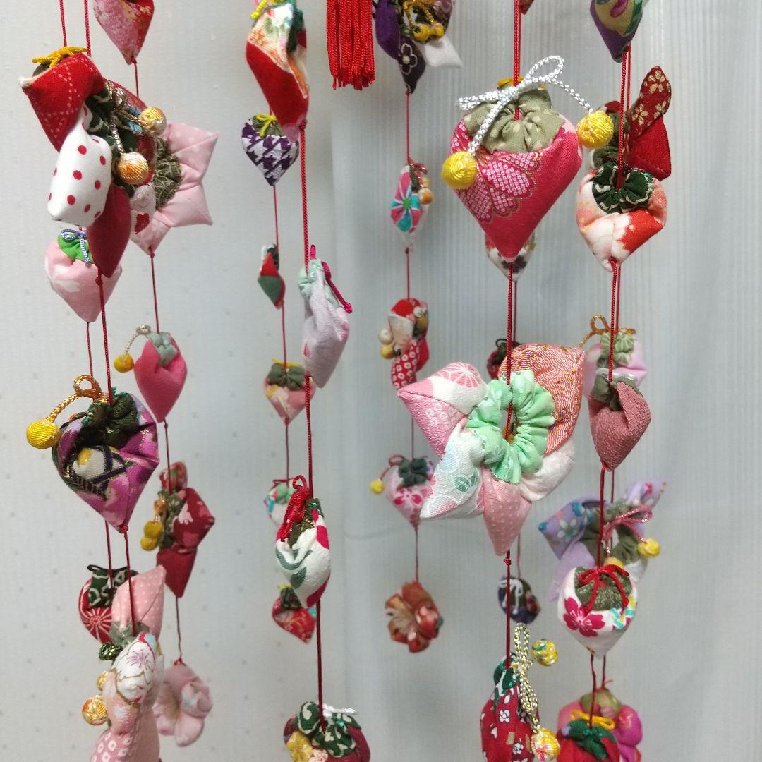 10連 102個 艶やか♪華やか♪ちりめん細工 つるし飾り 80cm