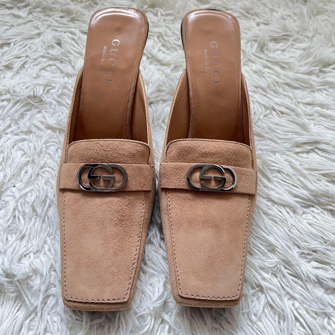 未使用級　GUCCI グッチ ミュール サンダル GG 24cm ベージュ