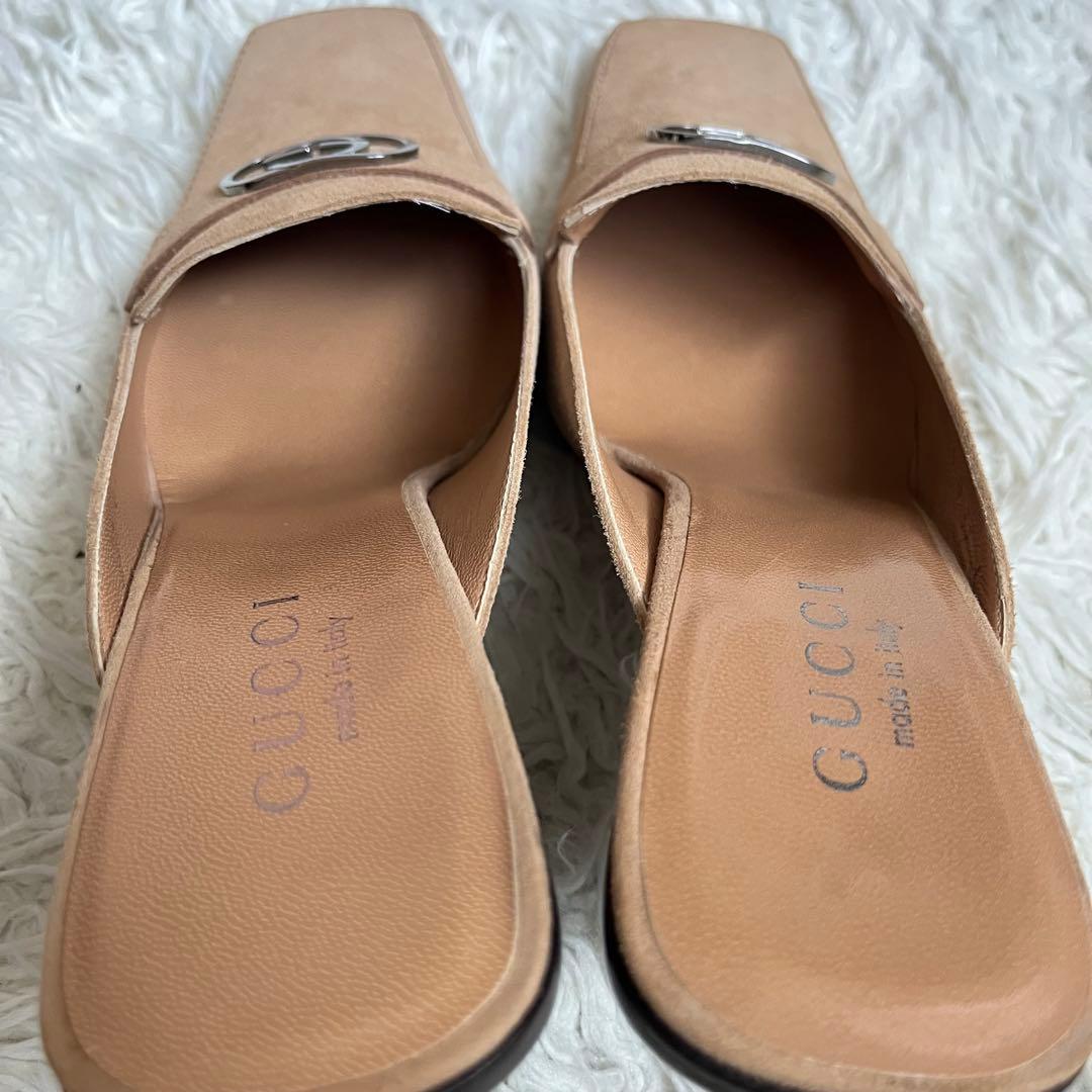 未使用級　GUCCI グッチ ミュール サンダル GG 24cm ベージュ