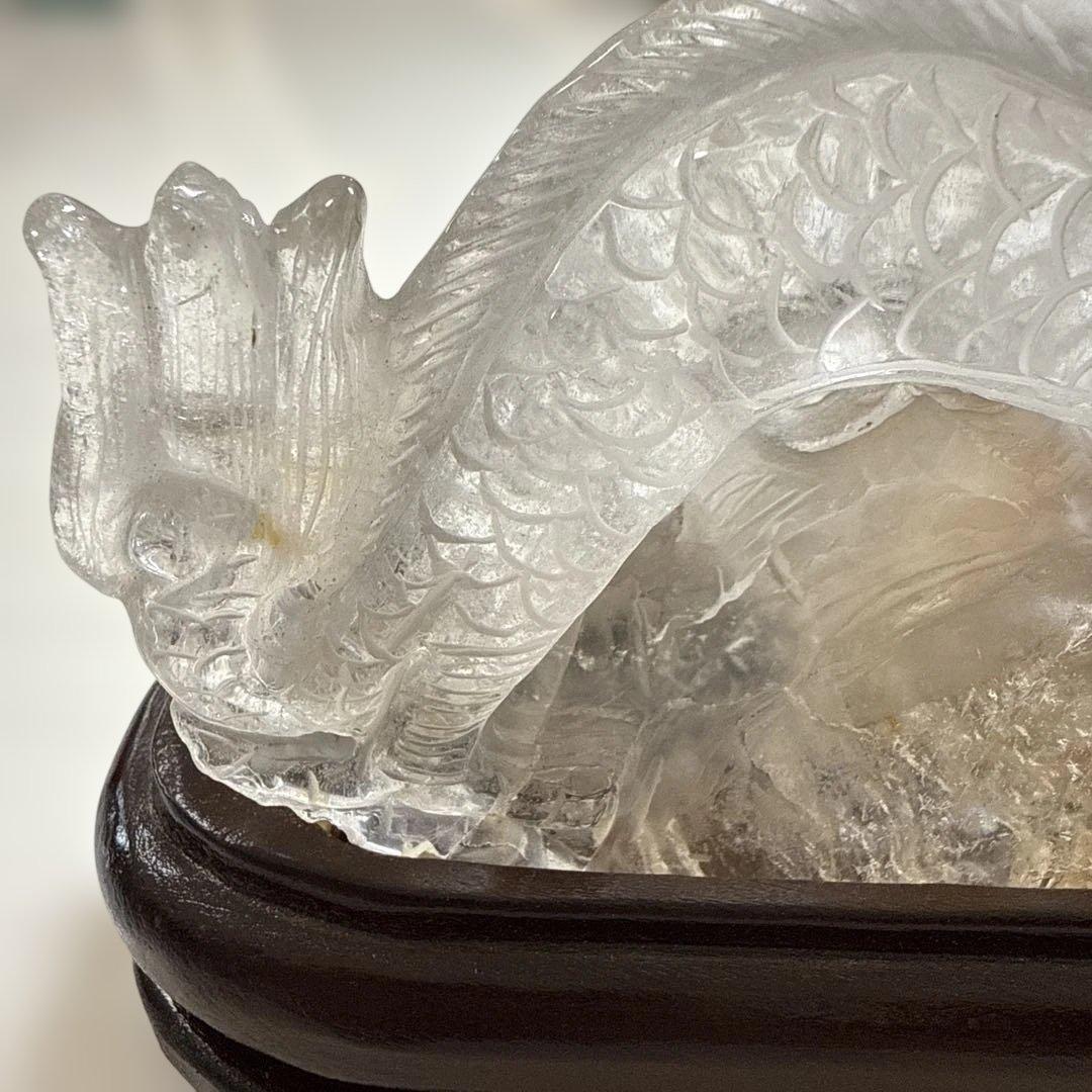 龍神　水晶　天然石　ゴールデンヒーラー付　玉付　高級品　貴重　新品　台座付