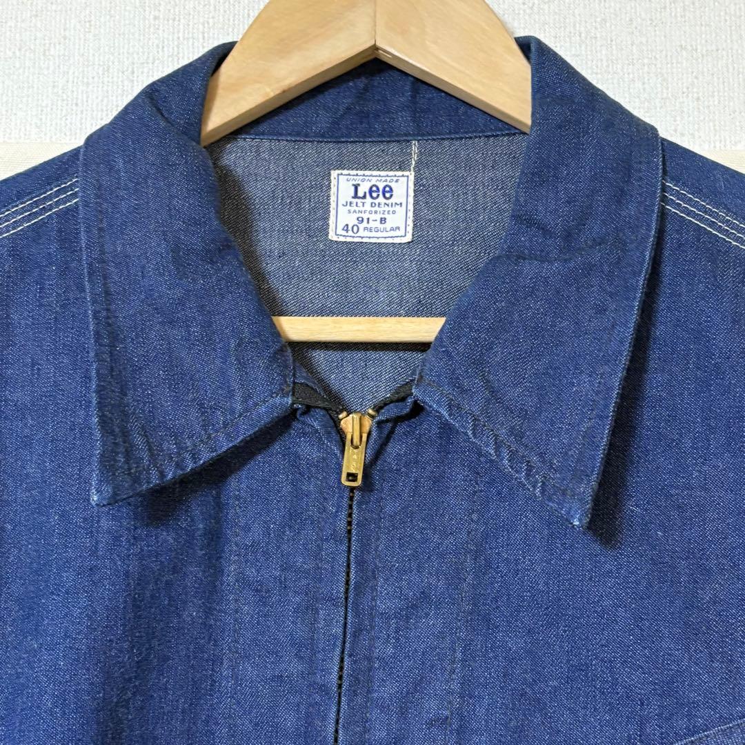 Lee 91-B デニムジャケット L 真紺 TALONジップ 猫目ボタン