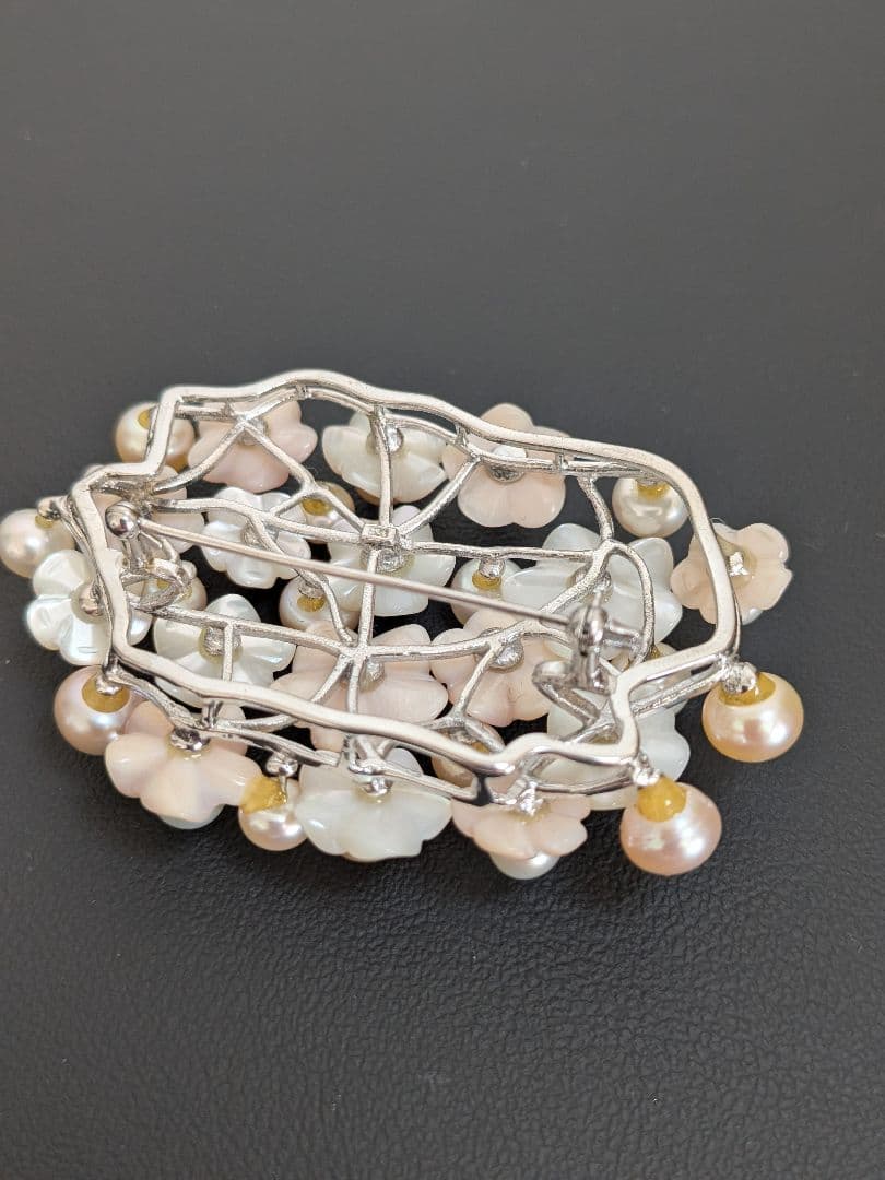 K*G様 本真珠　パールブローチ　大振りサイズ　925刻印