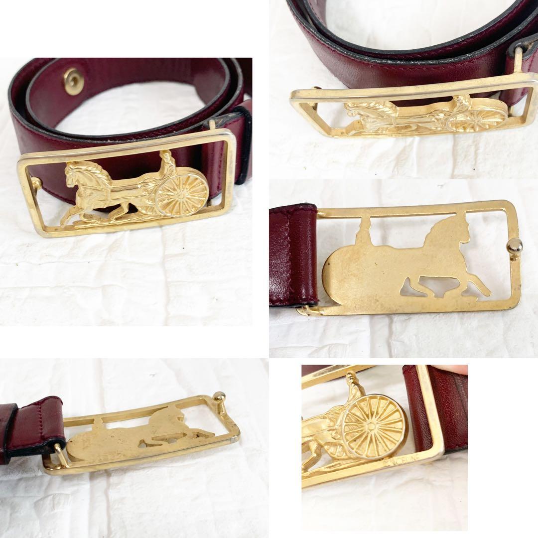 CELINE セリーヌ　ベルト　馬車　ボルドー