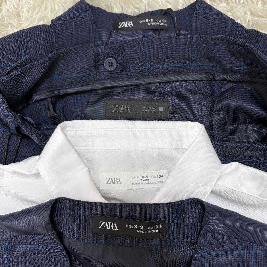 【未使用タグ付き】ZARA 男児フォーマルスーツ セットアップ 紺 134