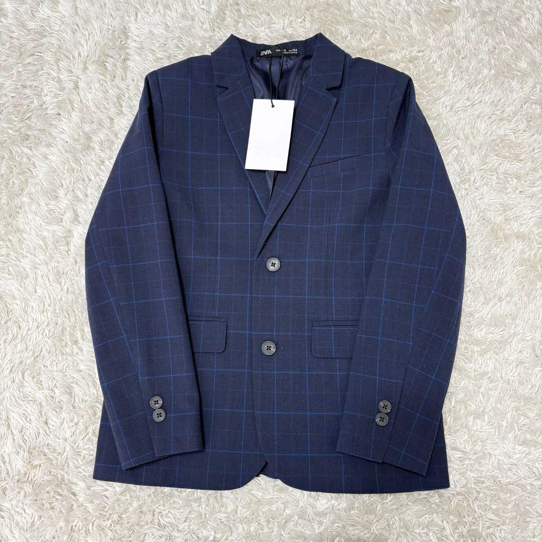 【未使用タグ付き】ZARA 男児フォーマルスーツ セットアップ 紺 134