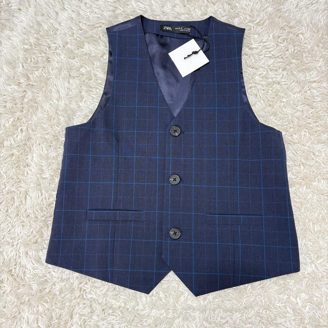 【未使用タグ付き】ZARA 男児フォーマルスーツ セットアップ 紺 134
