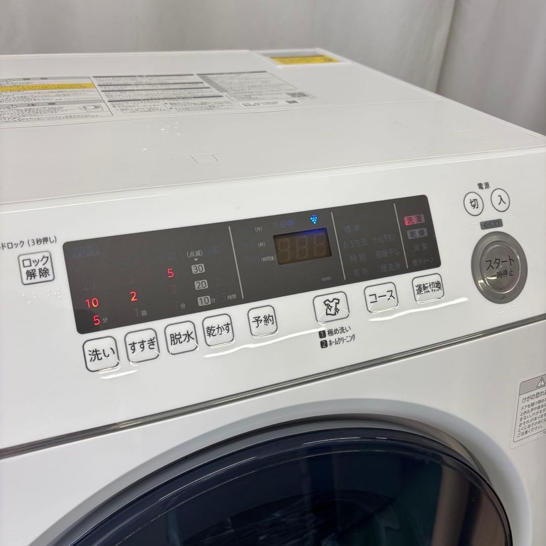 ★942　ドラム式洗濯機　SHARP　10キロ　右開　安い　綺麗　設置無料　中古