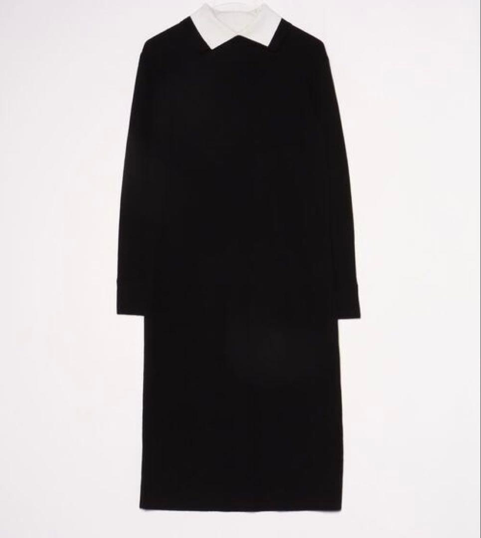 美品✨ROOM NO.8 BLACK / ニードル バイカラー カフス ドレス