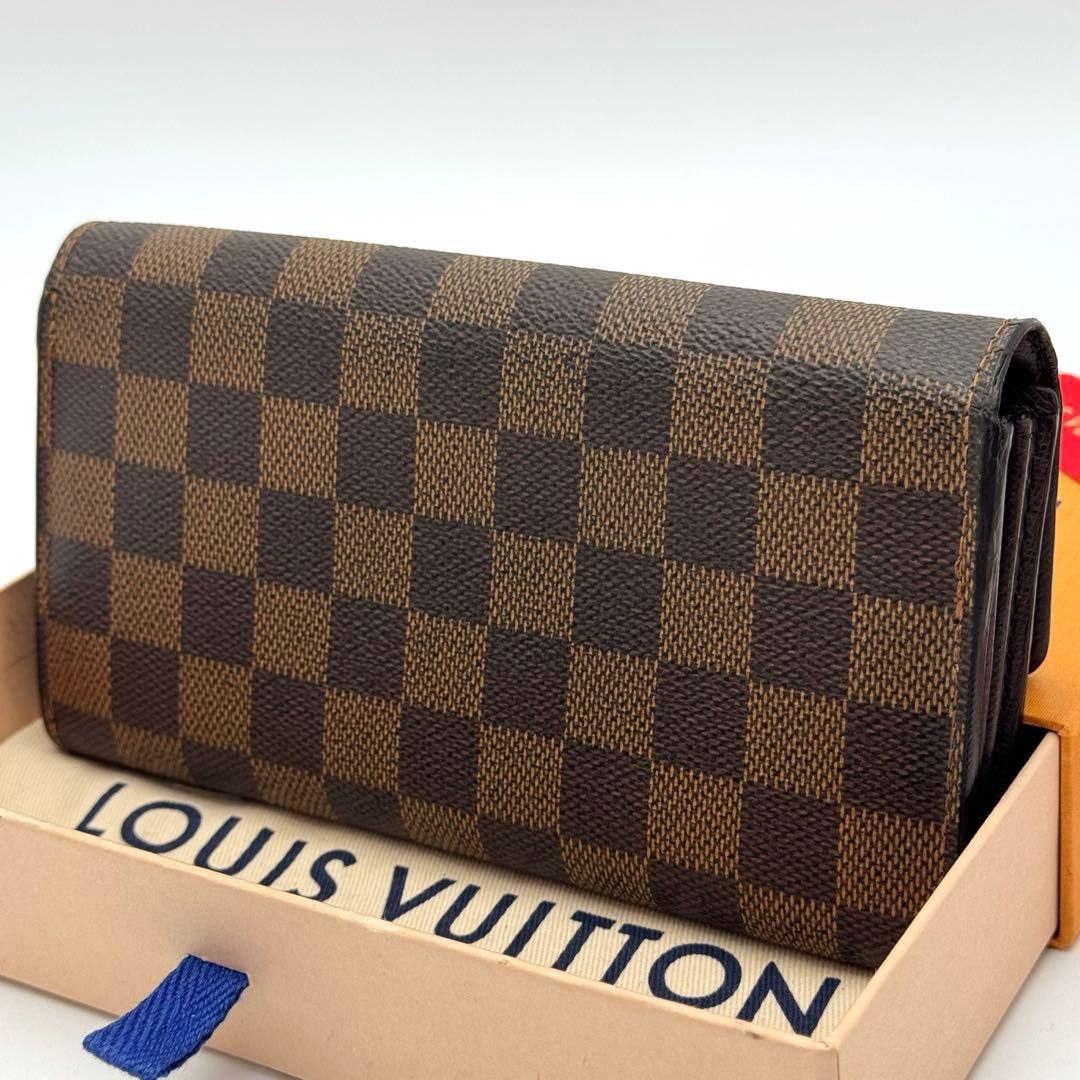 【極美品】ルイヴィトン　ダミエ　エベヌ　サラ　カード10枚　長財布　折り財布