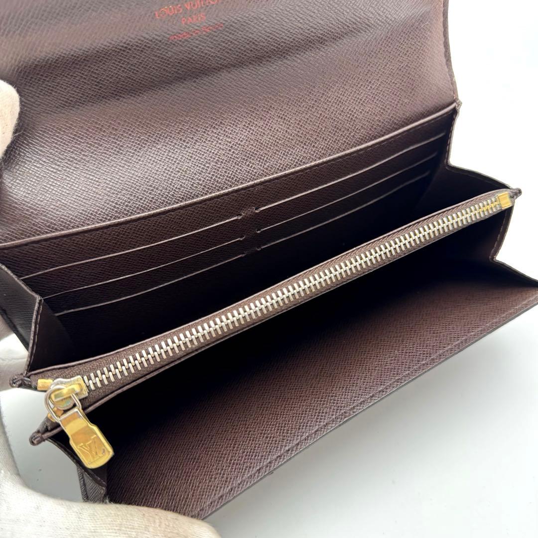 【極美品】ルイヴィトン　ダミエ　エベヌ　サラ　カード10枚　長財布　折り財布