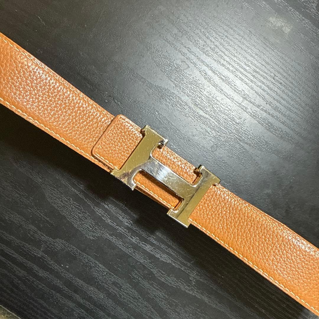HERMES エルメスコンスタンスリバーシブルベルト75シルバーバックル　美品