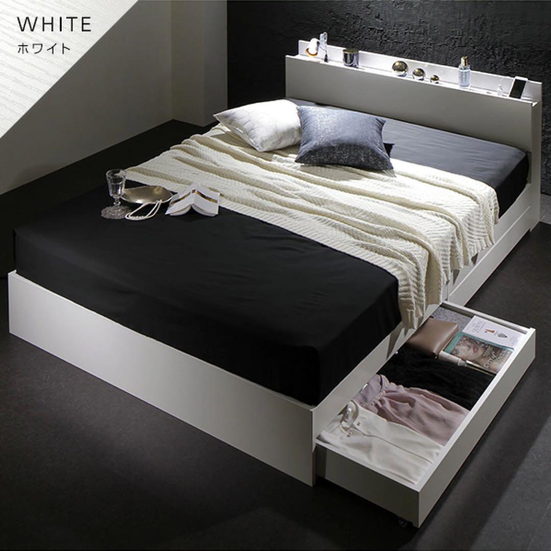 ⭐︎山本さま専用⭐︎ダブルベッドフレーム 引き出し収納付き