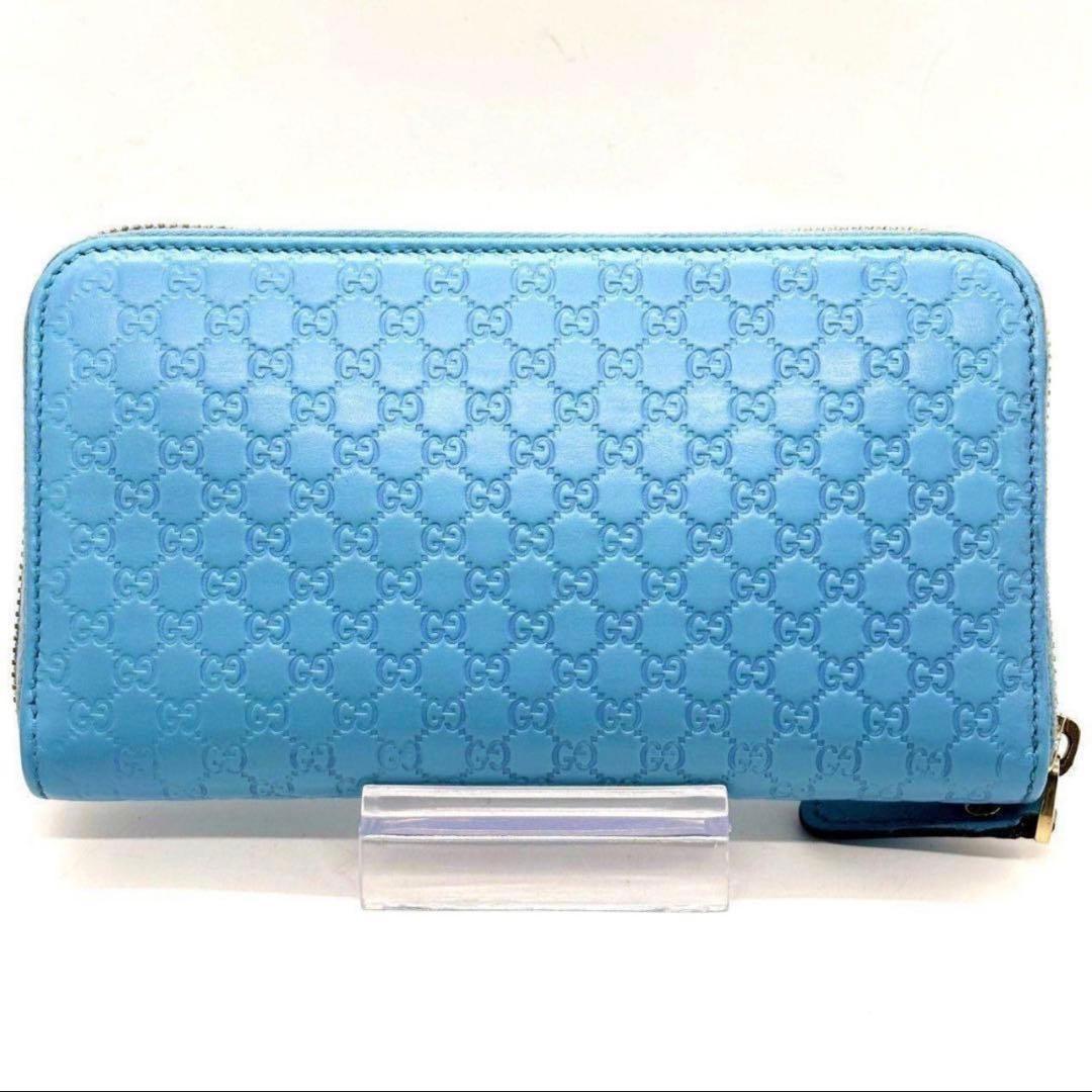 （美品）GUCCI グッチ シマ 長財布 ラウンドファスナー 12カード マイク